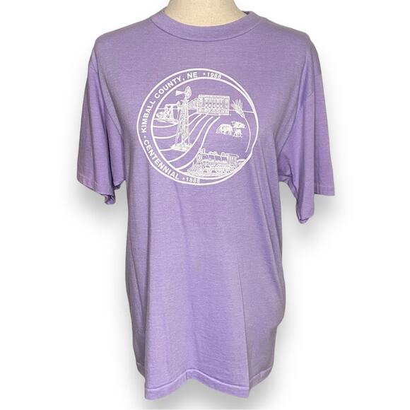 Vintage 1988 Hanes Kimball County NE Centennial Short Sleeve Shirt Large 42-44 - Picture 1 of 7